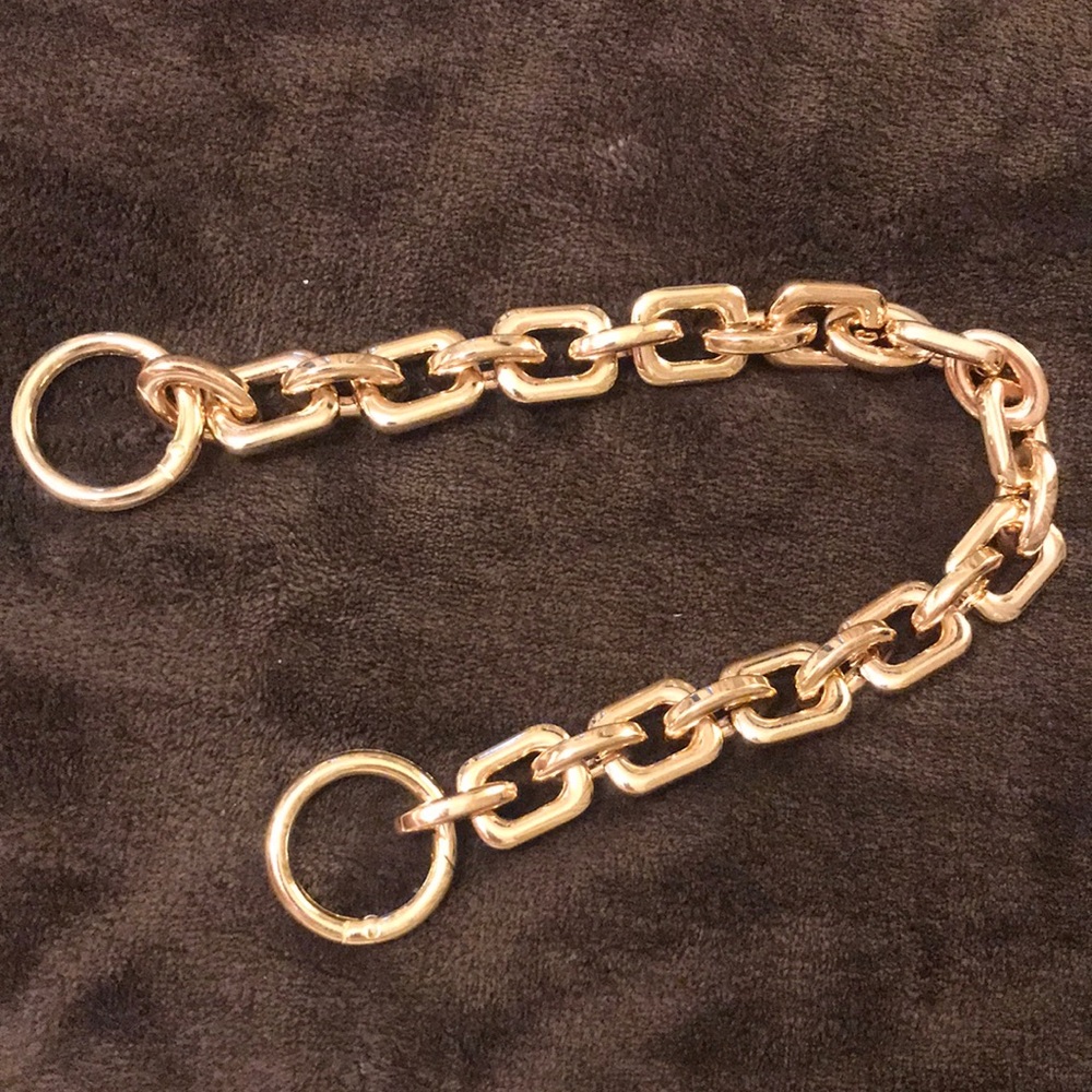 Chunky gold top handle strap